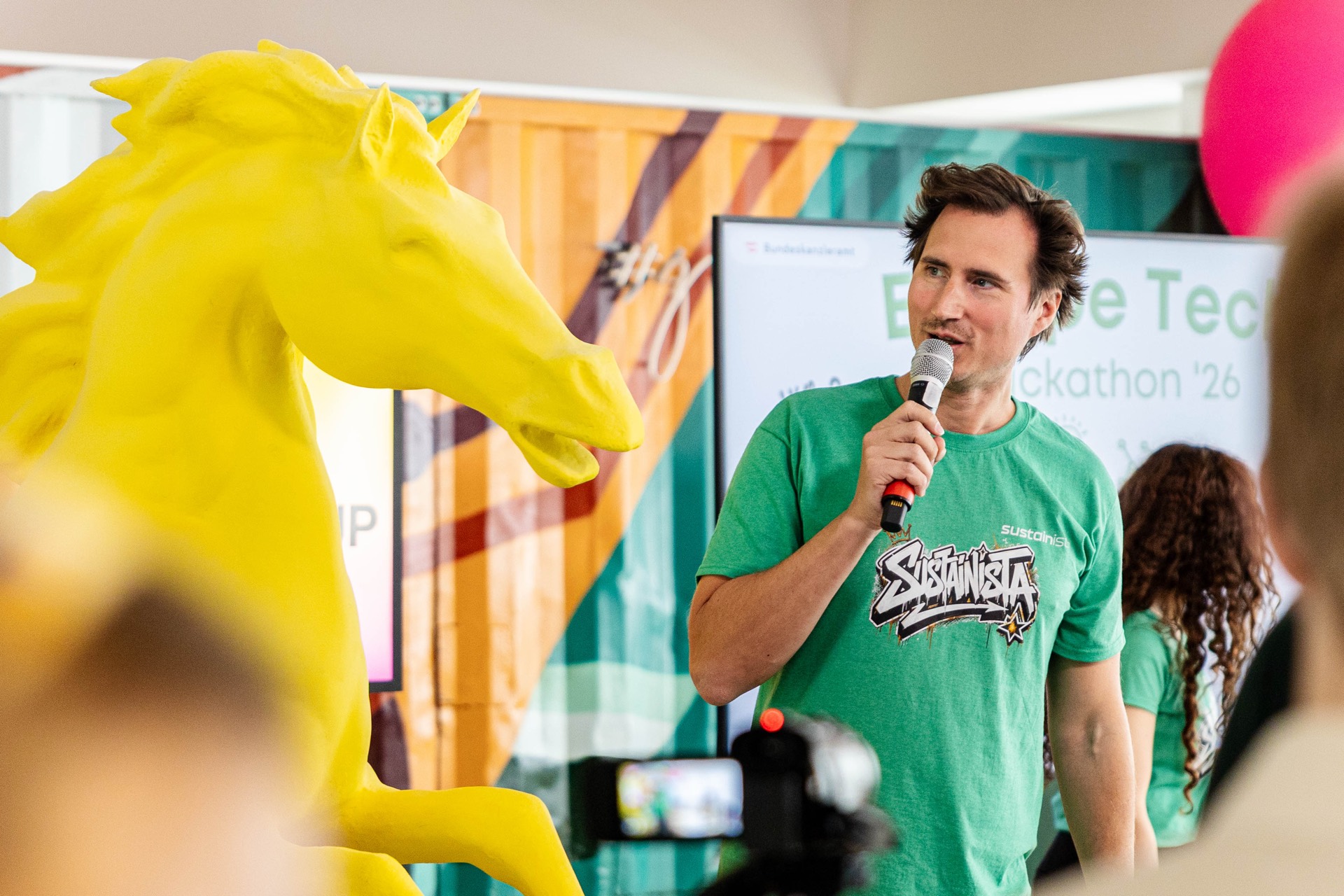 Dr. Stefan Bauer at Europe Tech Hackathon — Sustainista